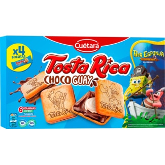 Cuétara Tosta Rica Bolachas Recheadas com Chocolate Guay embalagem 168 g