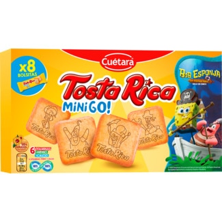 Cuétara Tosta Rica Mini Go Bolachas Pack 8 embalagem 240 g