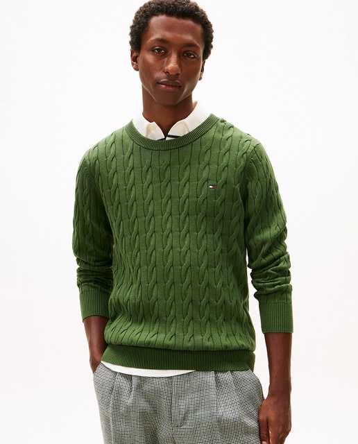 Tommy Hilfiger - Jersey de caballero de ochos con cuello redondo.