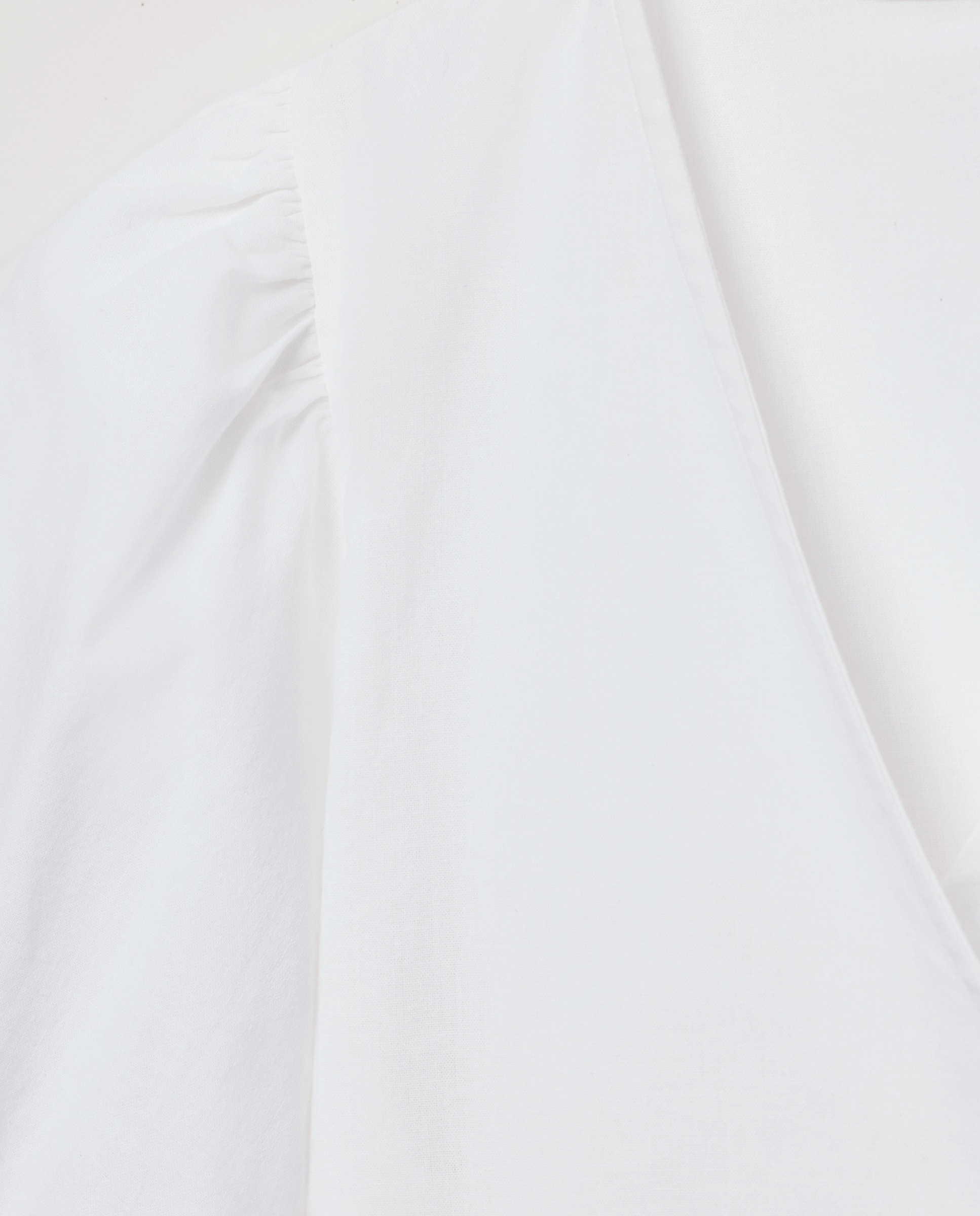 Blusa de mujer cruzada con manga abullonada Blanco-5