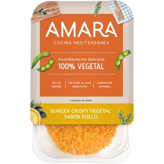 AMARA burger crispy 100% vegetal sabor  pollo con aceite de oliva virgen extra Behälter 220 g