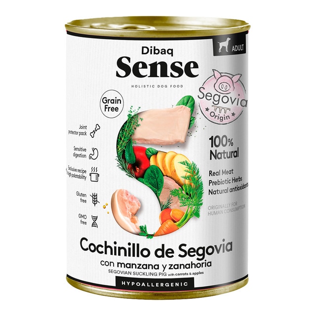 Dibaq Sense - Comida húmeda para perros adultos hipoalergénico Dibaq Sense cochinillo de Segovia 380 g