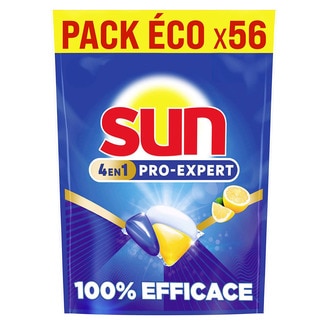Sun Detergente Máquina Loiça Pastilhas Pro-Expert Limão embalagem 56 cápsulas
