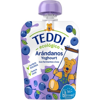 TEDDI pouch yogur ecológico entero con puré de arándanos Behälter 85 g