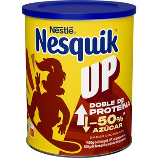 NESTLE NESQUIK Up cacao en polvo instantáneo sin gluten con proteína y -50% azúcar bote 330 g