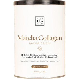 MATCHA & CO matcha colágeno de origen bovino con magnesio y ácido hialurónico sabor vainilla bote 300 g