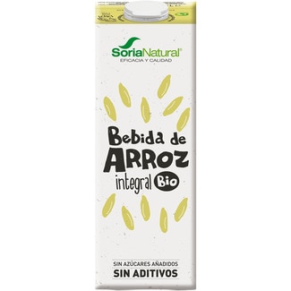 SORIA NATURAL Bio bebida de arroz integral ecológica y sin azúcares añadidos brik 1 l