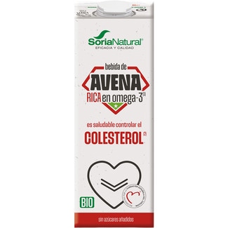 SORIA NATURAL bebida de avena ecológica rica en omega 3 sin azúcares añadidos brik 1 l es saludable controlar el colesterol