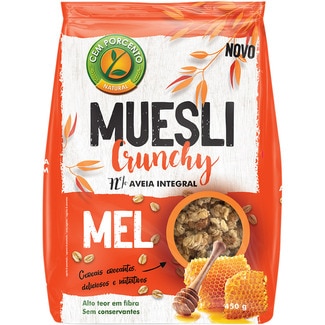 CEM PORCENTO muesli crunchy 72% avena integral con miel bolsa 450 g
