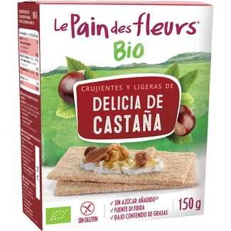 LE PAIN DES FLEURS knuspriges Bio-Brot Kastanienleckerei glutenfrei und ohne Zuckerzusatz Behälter 150 g