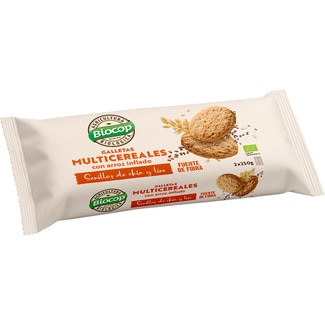 BIOCOP Bio-Mehrkornkekse mit Puffreis, Chia-Samen und Leinsamen, 2er-Pack 250 g