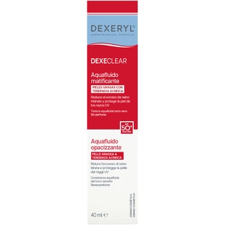 DUCRAY DEXERYL Dexeclear Aquafluido matificante SPF50+ reduce el exceso de sebo, hidrata protege la piel tubo 40 ml