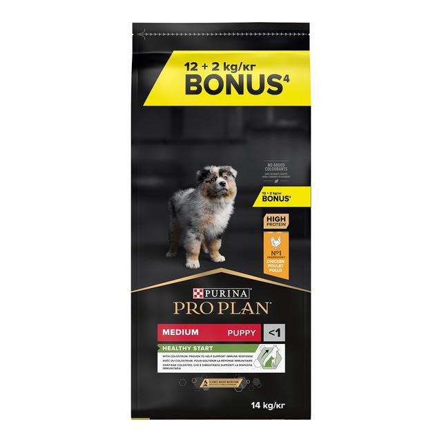 Purina Pro Plan - Pienso para perros cachorros medianos Pro Plan pollo 12 + 2 kg