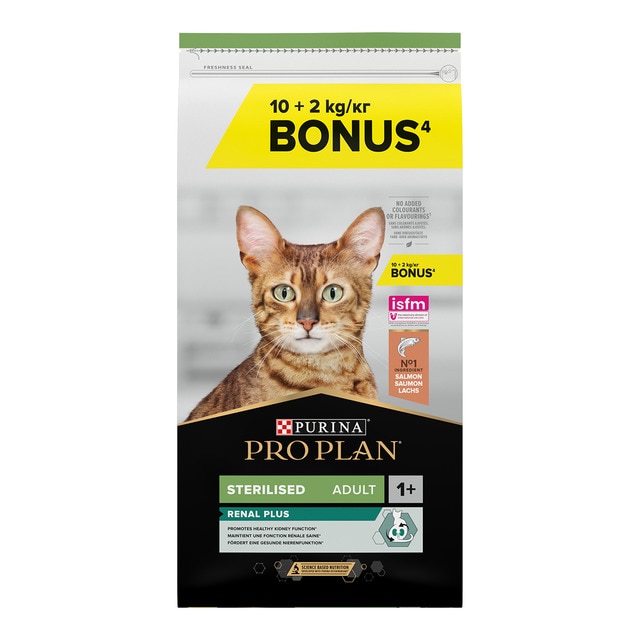Purina Pro Plan - Pienso para gatos adultos esterilizados Purina Pro Renal Plus salmón