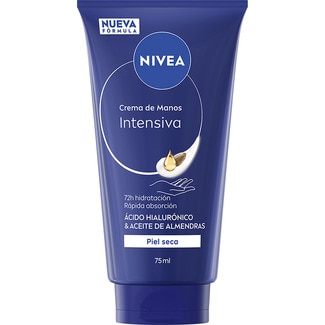 NIVEA crema de manos Intensiva con Ácido Hialurónico y Aceite de Almendras para piel seca frasco 75 ml
