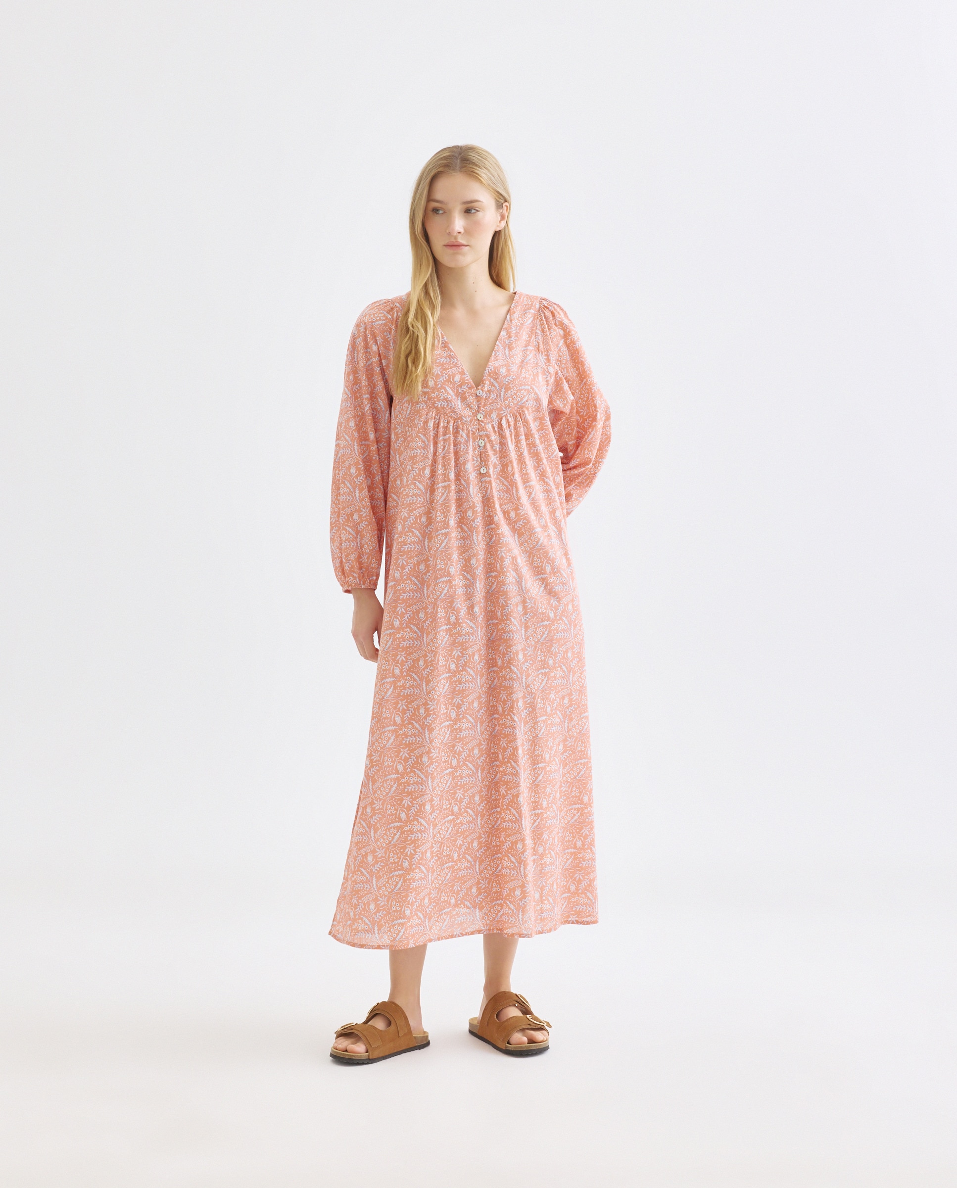 Imagen 0 de Caftán mujer largo algodón estampado