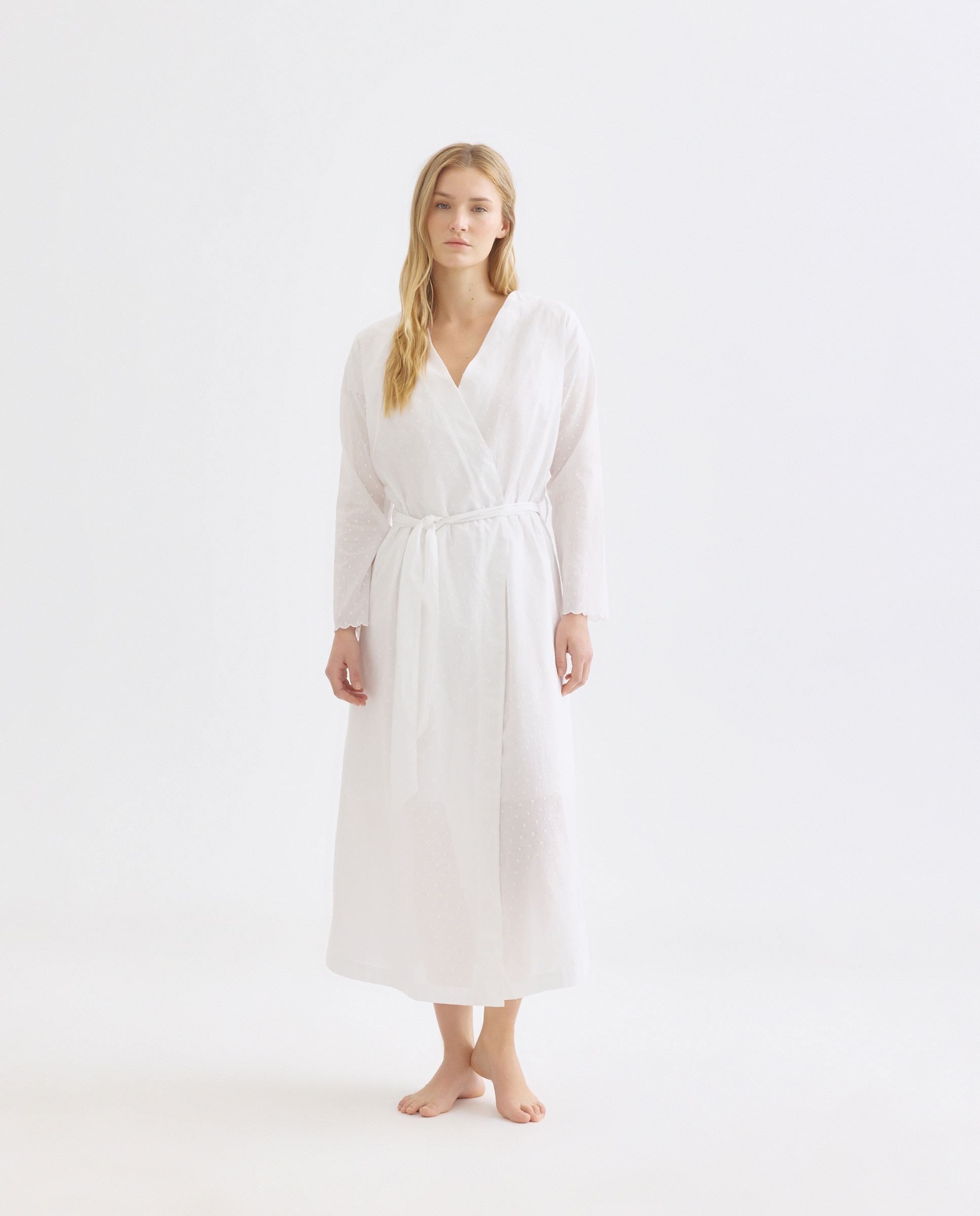 Imagen 0 de Bata mujer algodón chambray plumeti