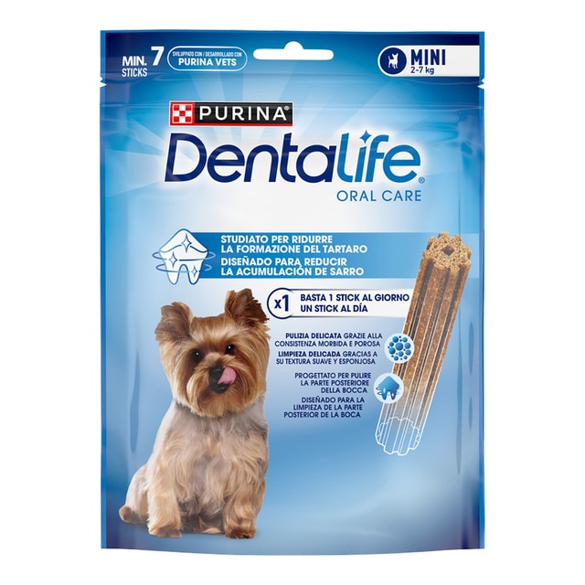 Purina Dentalife – Snack dental para perros minis Purina DentaLife Daily Oral Care. Talla 7 sticks