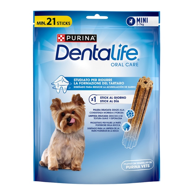 Purina Dentalife – Snack dental para perros minis Purina DentaLife Daily Oral Care. Talla 21 sticks