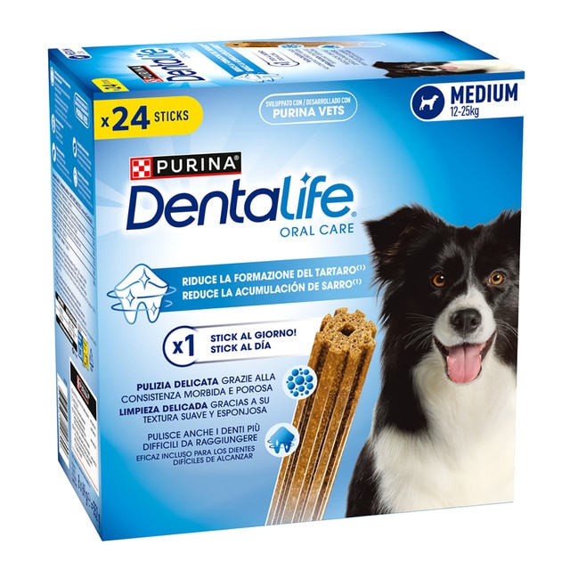 Purina Dentalife – Snack dental para perros medianos Purina DentaLife Daily Oral Care. Talla 24 sticks