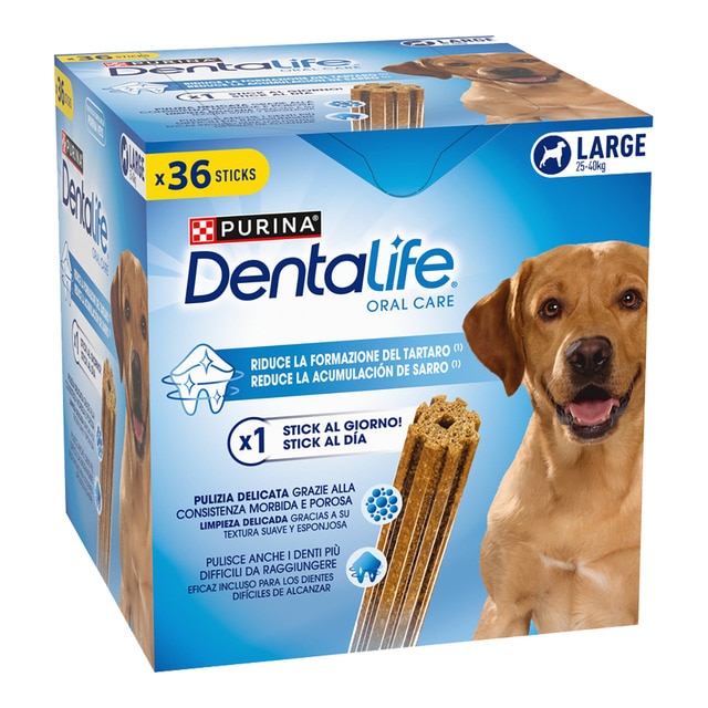 Purina Dentalife – Snack dental para perros grandes Purina DentaLife. Talla 36 sticks