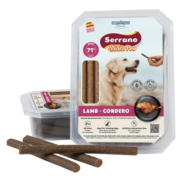 Mediterranean Natural – Snack para perros adultos Mediterranean Natural Ibéricas sticks cordero 350 g.