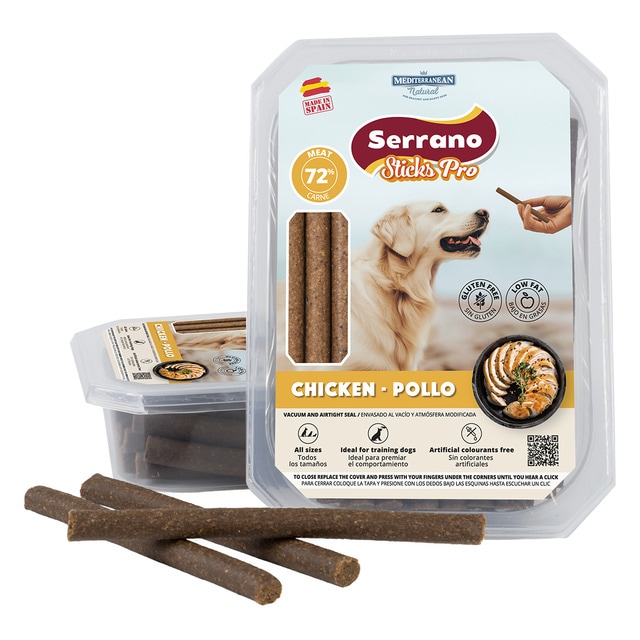 Mediterranean Natural – Snack para perros adultos Mediterranean Natural Ibéricas sticks pollo. 350 g