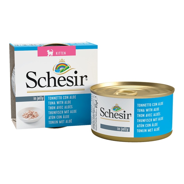 Schesir – Comida húmeda para gatitos Schesir atún con aloe 85 g.