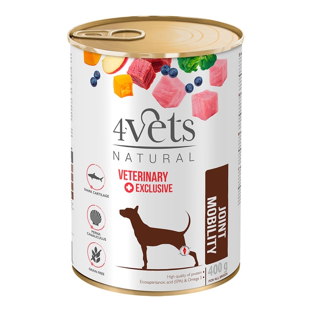 4Vets – Comida húmeda para perros adultos 4Vets Natural Joint Mobility Dietas Veterinarias pavo 400 g.