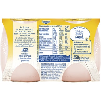Yogur sabor fresa pack 2 unidades 125 g - La Lechera