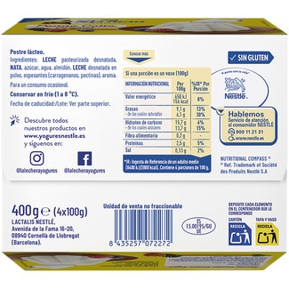Panna cotta original sin gluten pack 4 unidades 100 g - La Lechera