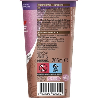 Cappuccino Triple 0 bebida láctea desnatada 0% m.g. 0% azúcares añadido de café y cacao vaso 205 ml sin gluten sin lactosa - Nescafe Latte