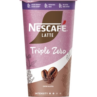 NESCAFE LATTE Cappuccino Triple 0 fettarmes Milchgetränk 0% Fett 0% Zuckerzusatz mit Kaffee und Kakao Becher 205 ml gluten- und laktosefrei