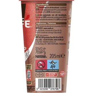 Cappucino Decaf bebida láctea de café descafeinado sin gluten envase 205 ml - Nescafe Latte