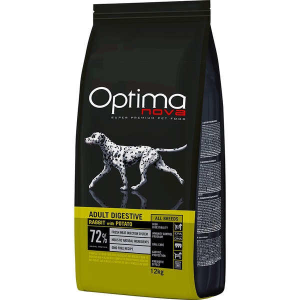 ADULT DIGESTIVE pienso para perros adultos de todas las razas con conejo y patata envase 12 kg - Optima Nova