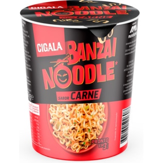 Cigala Banzai Noodles com Sabor a Carne embalagem 67 g