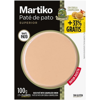 MARTIKO Premium-Entenpastete mit karamellisierten Zwiebeln glutenfrei Behälter 75 g +33% gratis