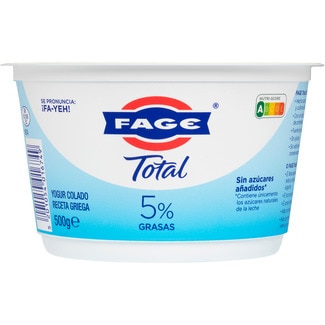 FAGE Total abgetropfter griechischer Joghurt natur 5% Fett ohne Zuckerzusatz Behälter 500 g