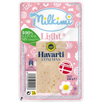 MILKIMI queso danés havarti light IGP en lonchas envase 150 g