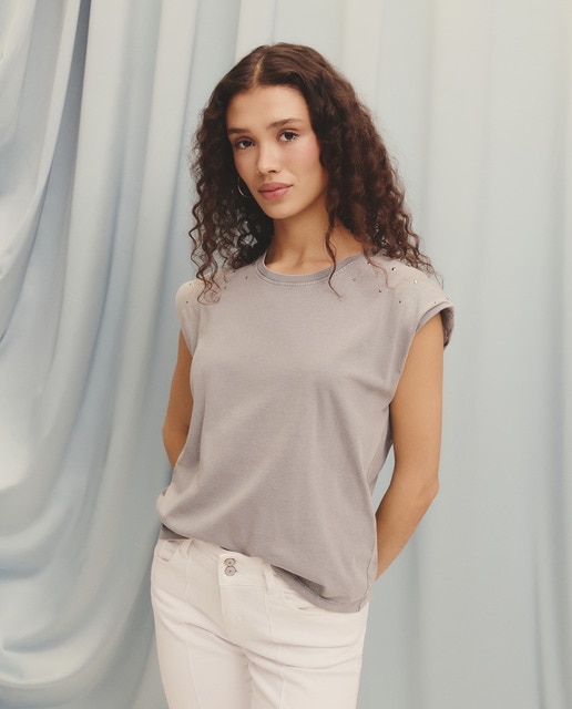 Green Coast - Camiseta sin mangas tachas.