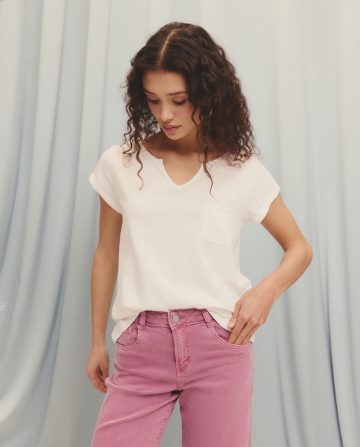 Green Coast - Camiseta lisa de manga corta de mujer.