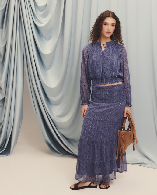 Green Coast - Falda fl gomas chifon.