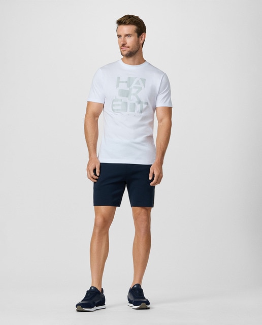 Hackett - Bermuda de hombre tejido felpa con logo lateral tallas grandes.
