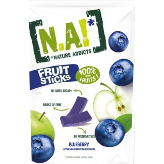 Natures Addicts Tiras de Fruta Mirtilo embalagem 35 g