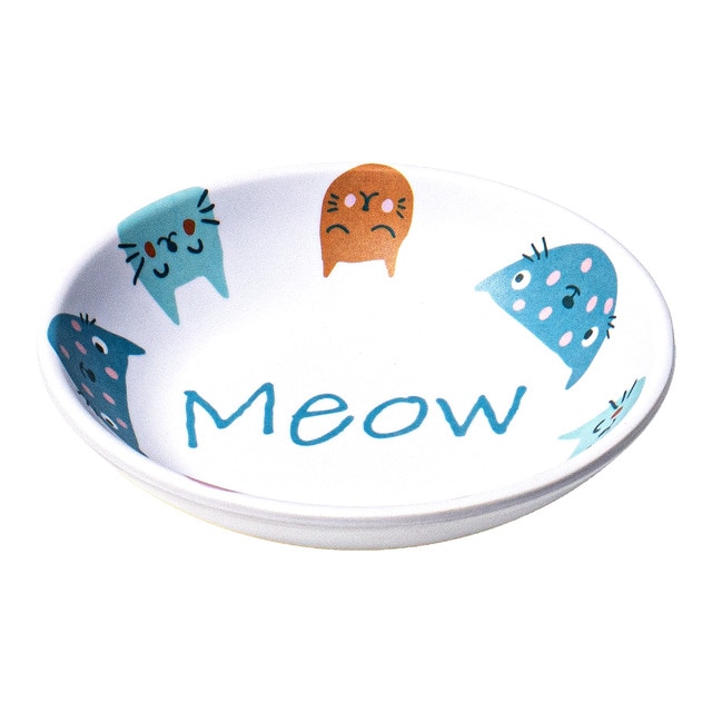 Tar Hong - Comedero para perros y gatos con estampado de gatos Tar Hong melamina.