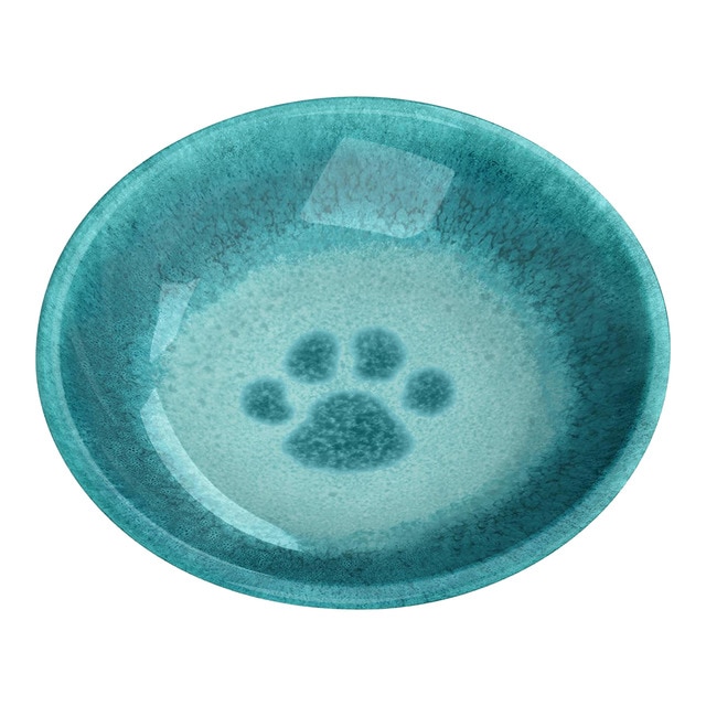 Tar Hong - Comedero para perros y gatos con diseño en color azul Tar Hong melamina.