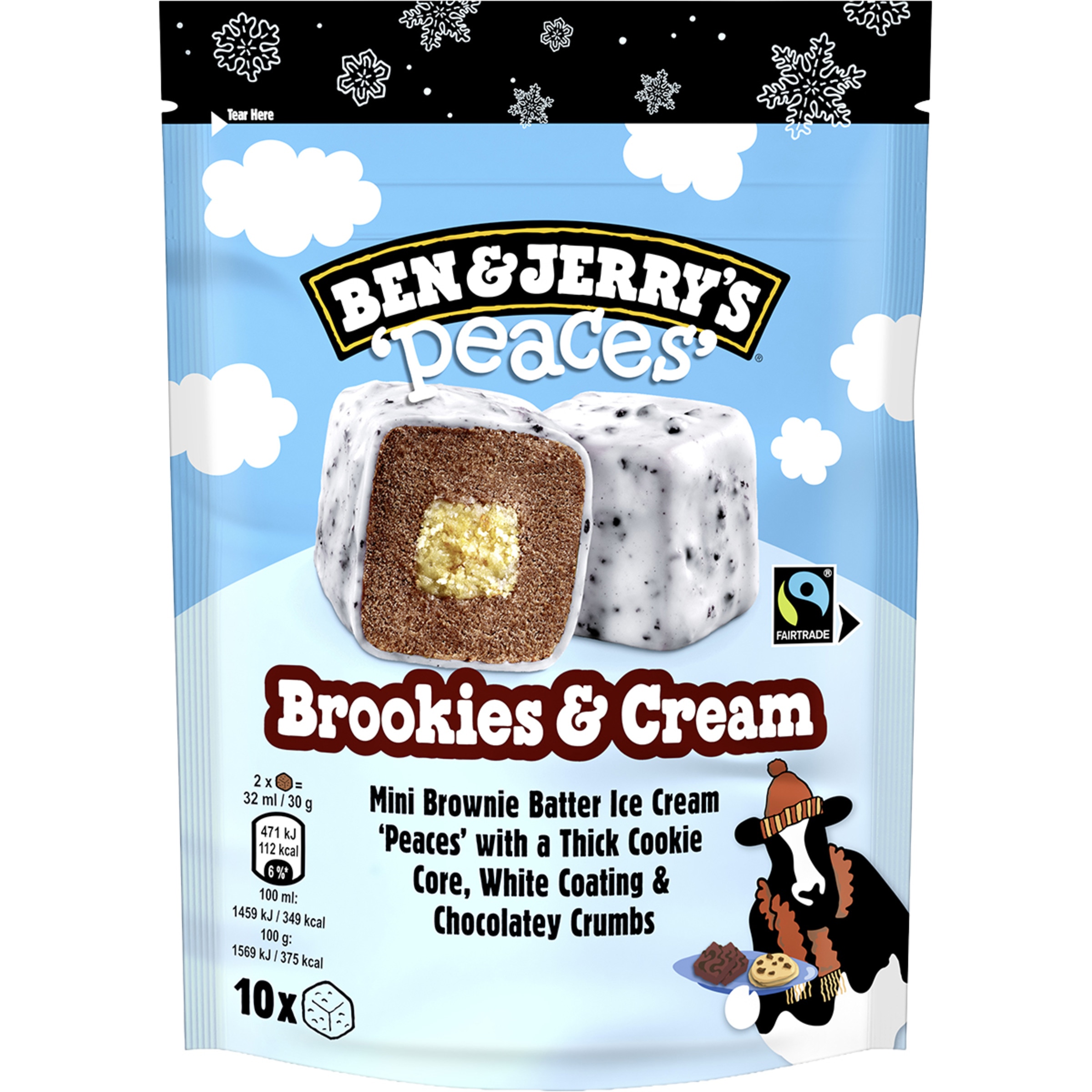 mini helados de brownie con corazón de galleta