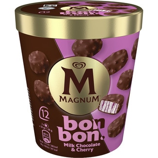 MAGNUM BONBON Eispralinen Milk Milk chocolate & Cherry 12 Stück Karton 204 ml