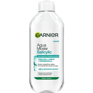 SKIN ACTIVE agua micelar con ácido salicílico para piel grasa con tendencia acnéica Flacon 400 ml