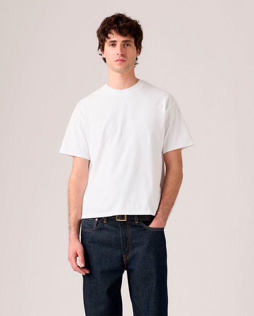 Levi's - Camiseta de hombre de manga corta crop con cuello redondo.